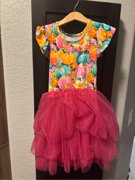 Little Snuggles Other - Girls BAMBOO Pink Pumpkin Tulle Dress-Charlie’s Project/Little Snuggles